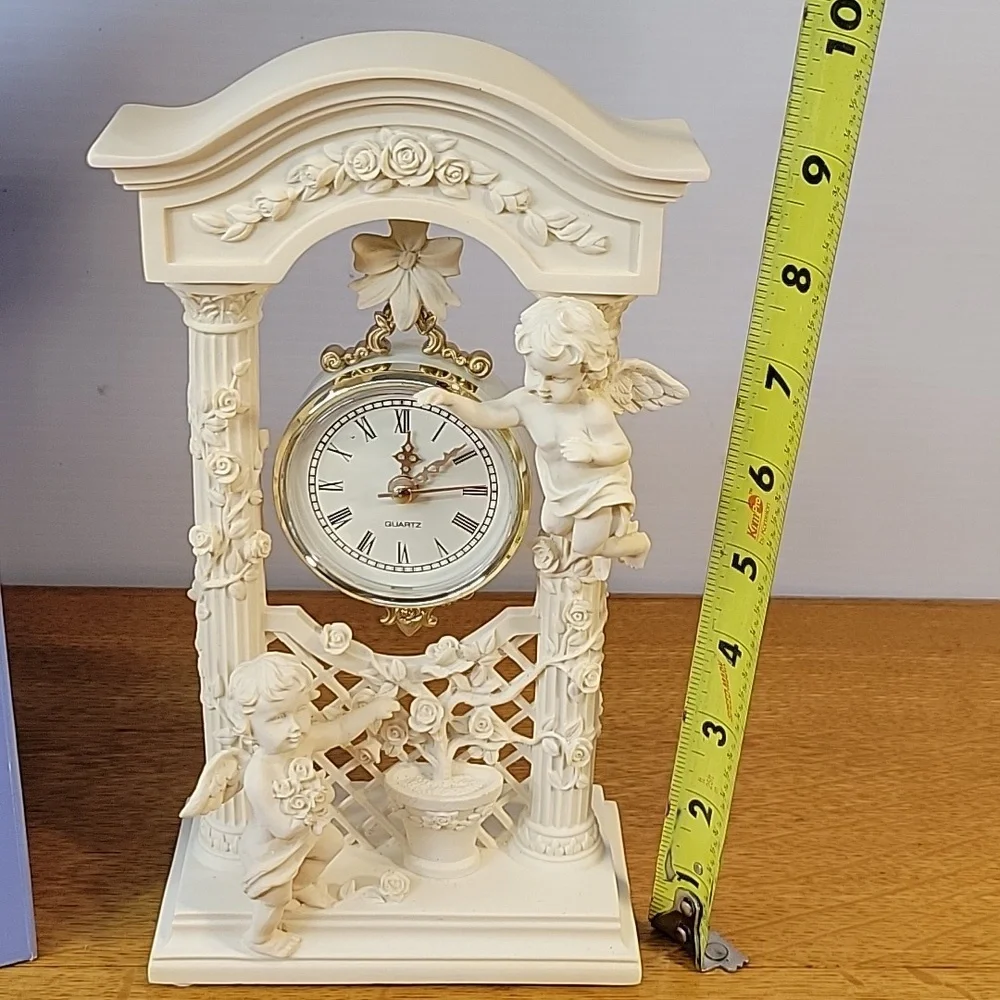 Cherub Clock with Cream Finish